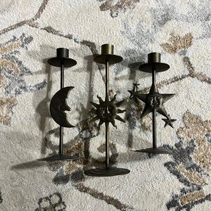 Vintage Sun Moon Star Candlestick holders